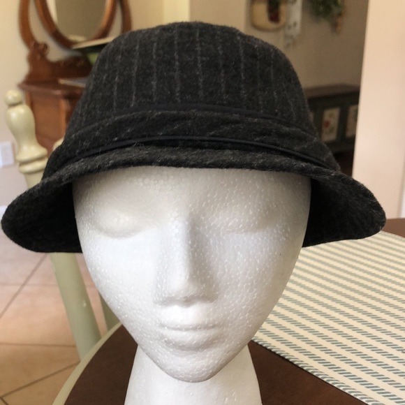 1989 Place Gray Striped Fedora Hat   B123 - Picture 7 of 10